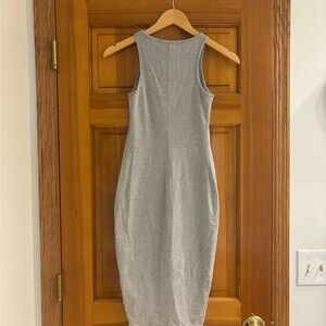 Marine Layer Lexi Midi Dress Grey/White Stripe Pencil Bodycon Sz XS